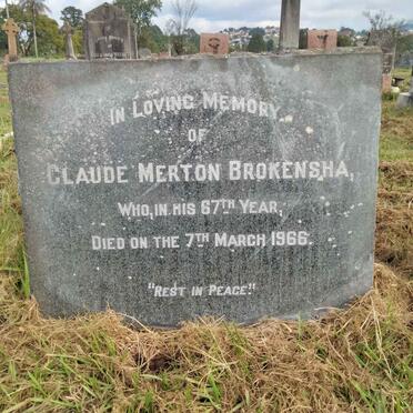 BROKENSHA Claude Merton -1966