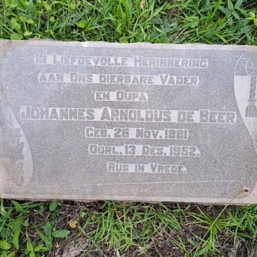 BEER Johannes Arnoldus, de 1881-1952