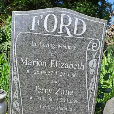 FORD Terry Zane 1956-1996 & Marion Elizabeth 1957-1986