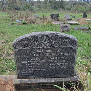 FRANCIS Philip James -1951 & Helen Beatrice -1977