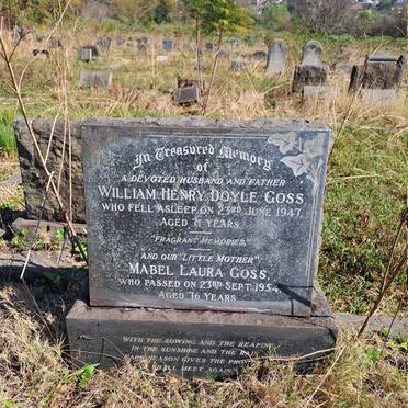 GOSS William Henry Doyle -1947 & Mabel Laura -1954