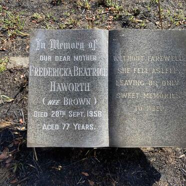 HAWORTH Fredericka Beatrice nee BROWN -1958