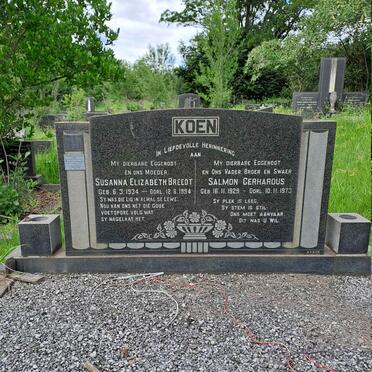 KOEN Salmon Gerhardus 1929-1973 & Susanna Elizabeth BREEDT 1934-1994