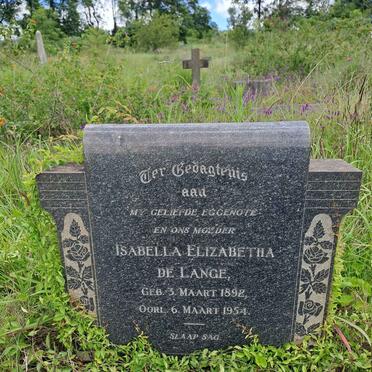 LANGE Isabella Elizabetha, de 1892-1954