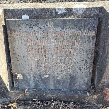 MERWE Theunis Rudolph, van der -1937