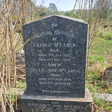 MCLAREN George 1872-1945 & Nellie Jane 1??0-1949 :: MITCHELL Margaret Jane 1898-1978