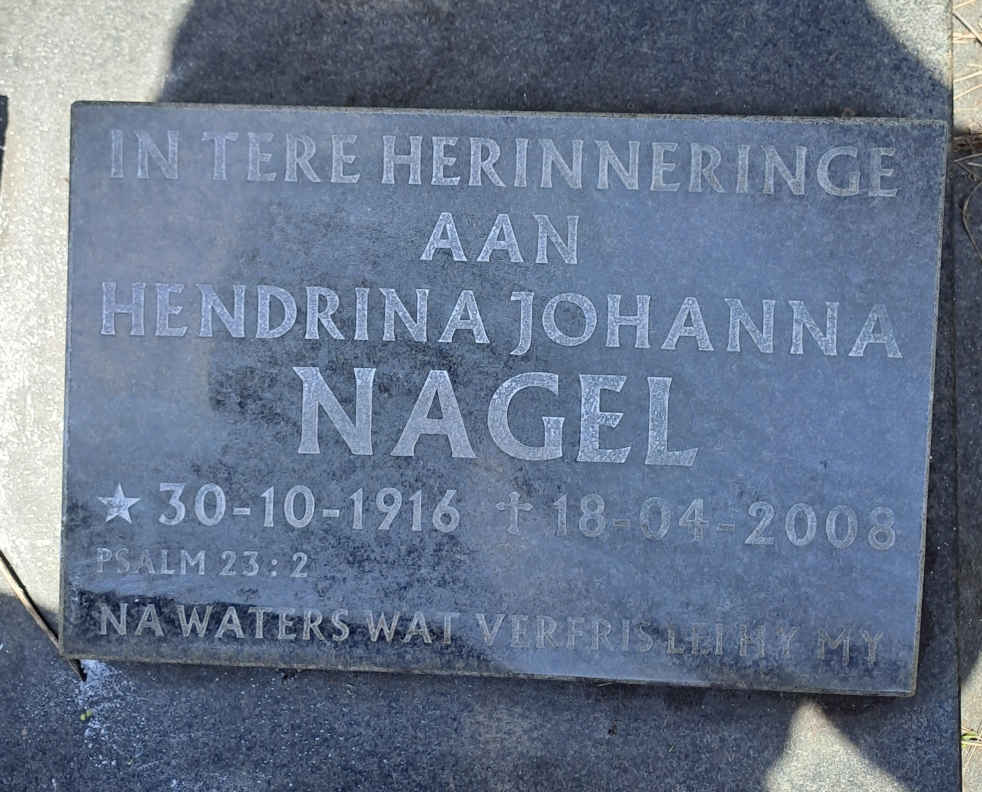 NAGEL Hendrina Johanna 1916-2008