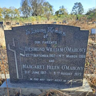 O'MAHONY Desmond William 1907-1966 & Margaret Helen 1917-1972
