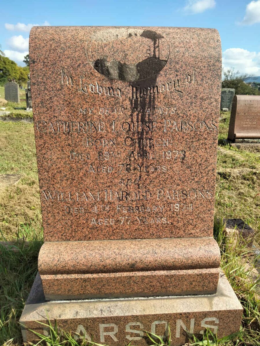 PARSONS William Harold -1974 & Catherine Louise CHURCH -1973