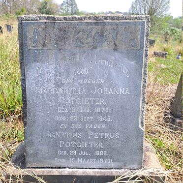 POTGIETER Ignatius Petrus 1882-1970 & Margaritha Johanna 1879-1945