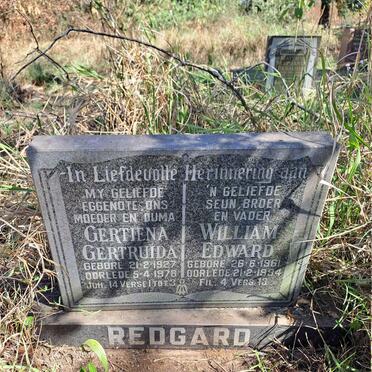 REDGARD Gertiena Gertruida 1927-1978 :: REDGARD William Edward 1961-1994 