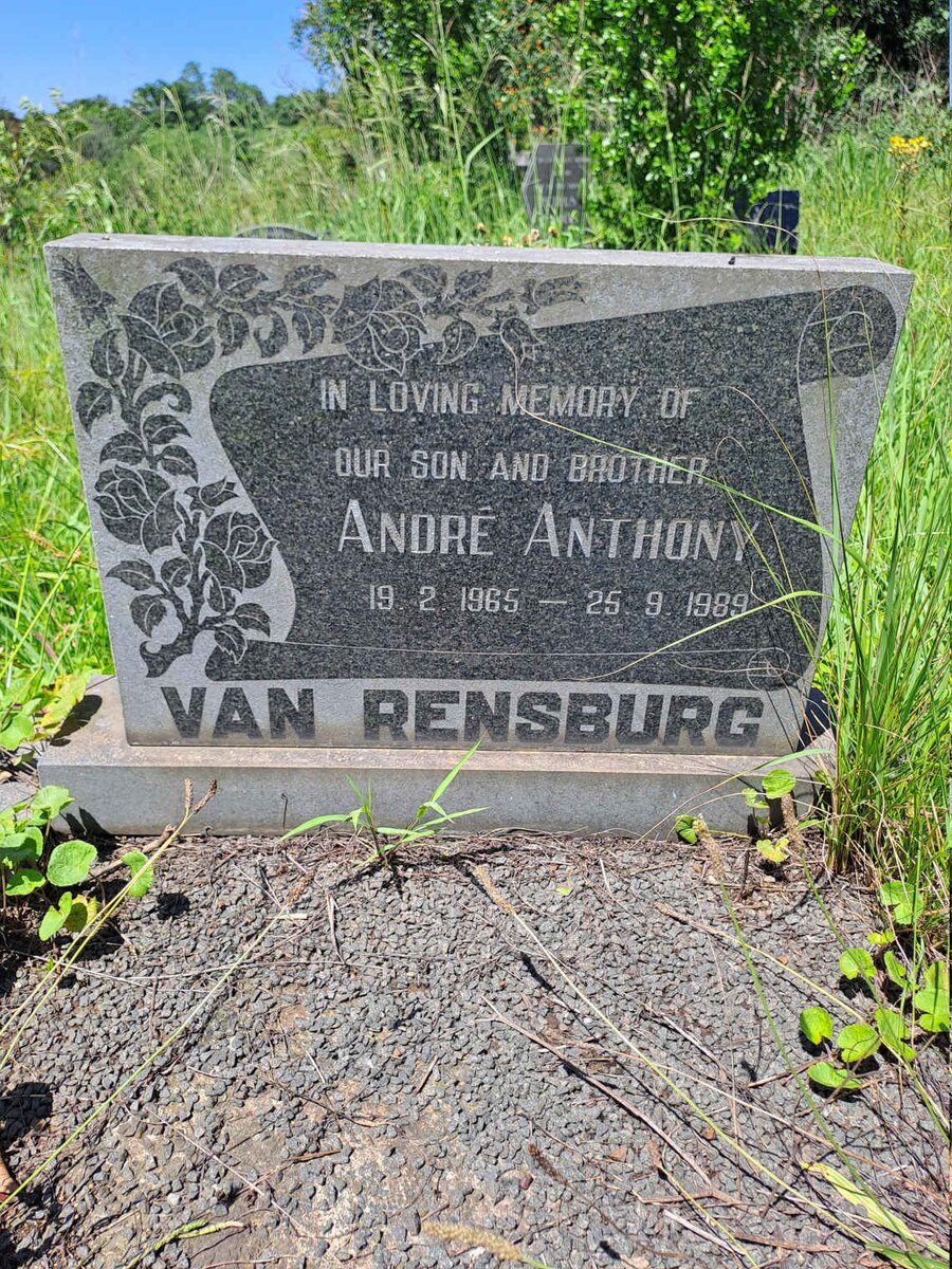 RENSBURG Andre Anthony, van 1965-1989