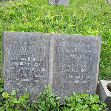RAATH Daniel Phillipus 1884-1970 & Cecina Maria VAN ROOYEN 1898-1952