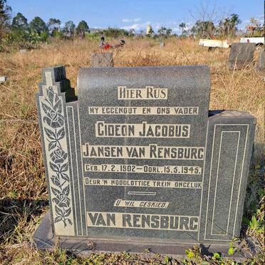 RENSBURG Gideon Jacobus, Jansen van 1902-1945