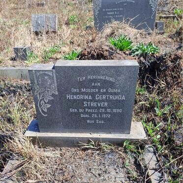 STREVER Hendrina Gertruida nee DU PREEZ 1890-1972