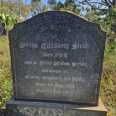 STRIDE Bertha Elizabeth nee FORD 1883-1953