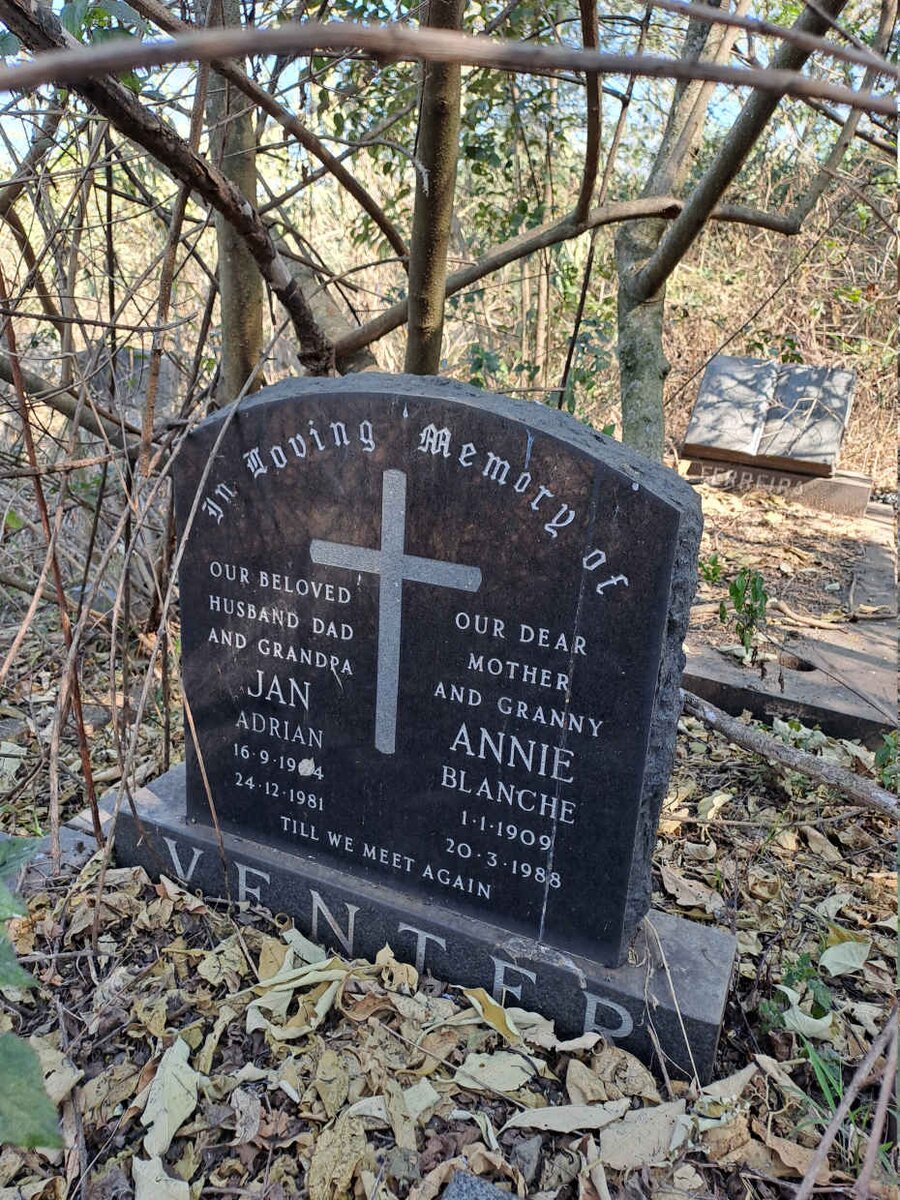 VENTER Jan Adrian 1904-1981 & Annie Blanche 1909-1988