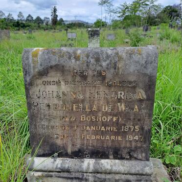 WAAL Johanna Hendrina Petronella, de nee BOSHOFF 1875-1947