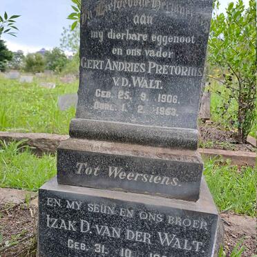 WALT Gert Andries Pretorius, van der 1906-1953 :: VAN DER WALT Izak D. 1933-1964