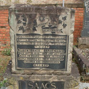 ISAACS Reuben -1932 &amp; Sarah -1932