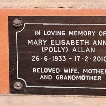 ALLAN Mary Elisabeth  Anne 1933-2010