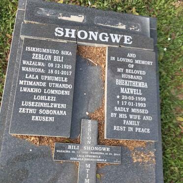 SHONGWE Zeblon Bili 1929-2017 :: SHONGWE Bhekithemba Maxwell 1959-1993