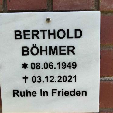 BOHMER Berthold 1949-2021