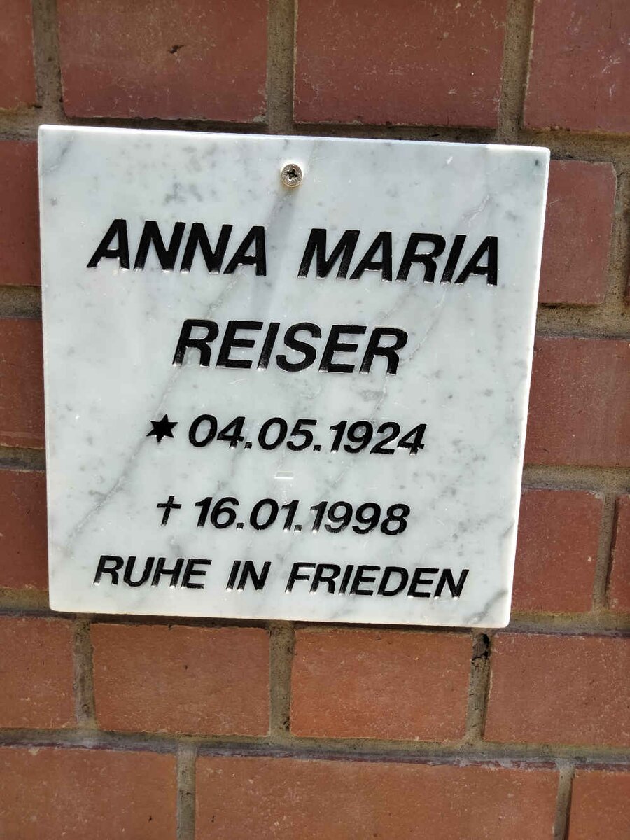 REISER Anna Maria 1924-1998