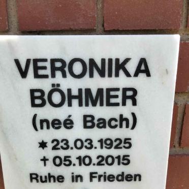 BOHMER Veronika nee BACH 1925-2015