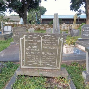 GUMEDE Jerome Phumelele 1968-1992 & Thadeusa 1933-2008