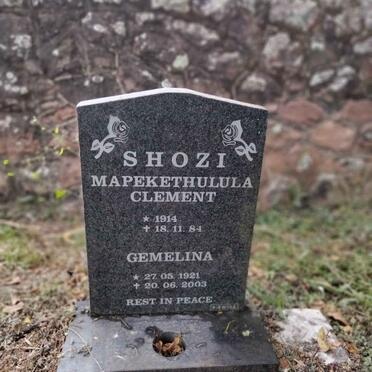 SHOZ Mapekethulula Clement 1914-1984 & Gemelina 1921-2003
