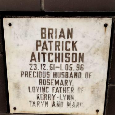 AITCHISON Brian Patrick 1951-1996