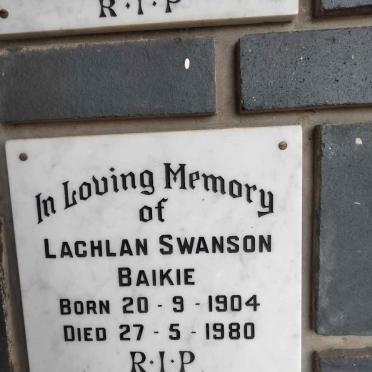 BAIKIE Lachlan Swanson 1904-1980