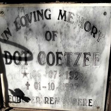 COETZEE Dot 1925-1997