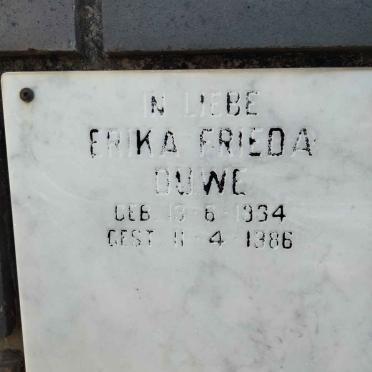DUWE Erika Frieda 1934-1986
