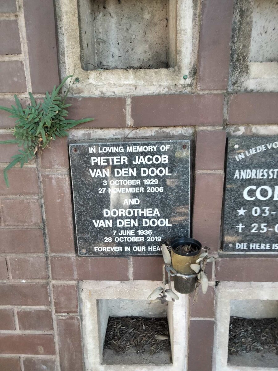 DOOL Pieter Jacob, van den 1929-2006 &amp; Dorothea 1936-2019