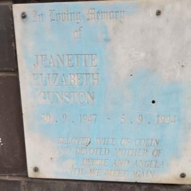 GUNSTON Jeanette Elizabeth 1947-1994
