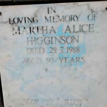 HIGGINSON Martha Alice -1988