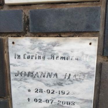 HALL Johanna 1925-2003