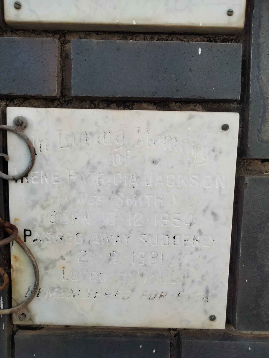 JACKSON Irene Patricia nee SMITH 1954-1981