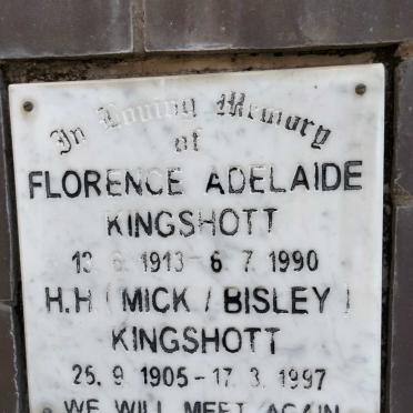 KINGSHOTT H.H. 1905-1997 &amp; Florence Adelaide 1913-1990