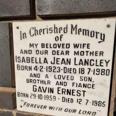LANGLEY Isabella Jean 1923-1980 :: LANGLEY Gavin Ernest 1959-1985