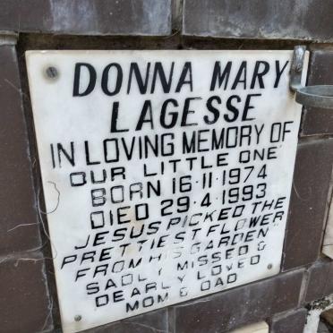 LAGESSE Donna Mary 1974-1993