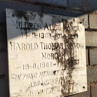 MORGAN Harold Thomas Rintoul 1907-1993 &amp; Mildred Alice 1908-199?