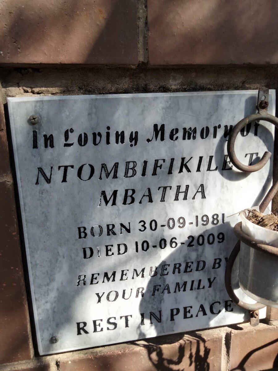 MBATHA Ntombifikile T. 1981-2009