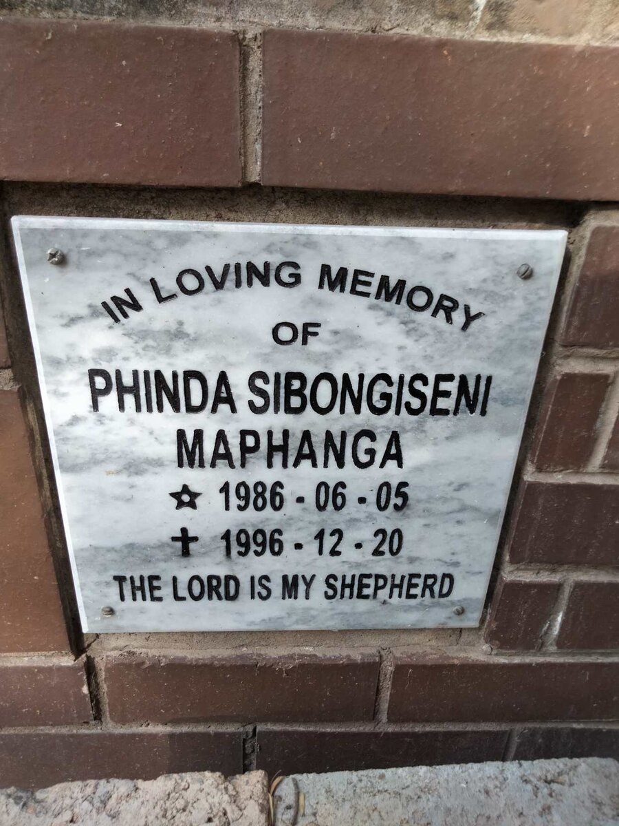 MAPHANGA Phinda Sibongiseni 1986-1996