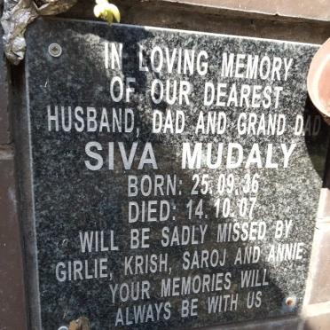 MUDALY Siva 1936-2007