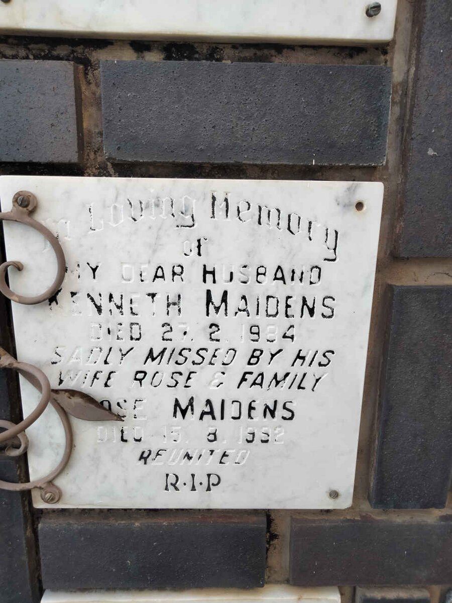 MAIDENS Kenneth -1984 &amp; Rose -1992