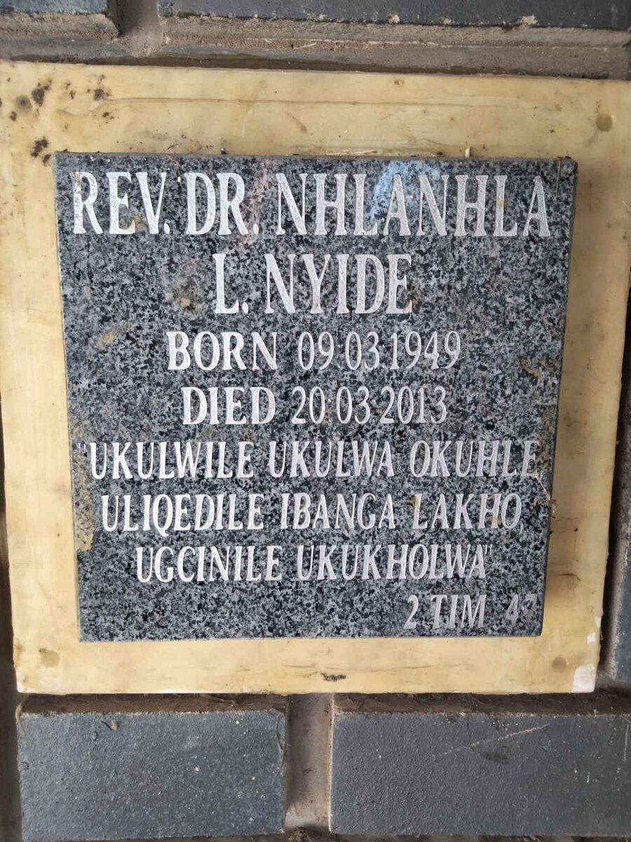 NYIDE Nhlanhla L. 1949-2013
