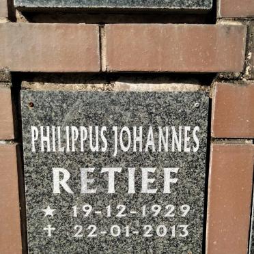 RETIEF Philippus Johannes 1929-2013